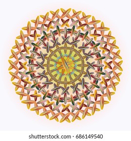 New colorful sewing mandala for design work.