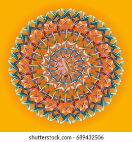 New colorful sewing mandala for design work.