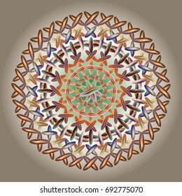 New colorful sewing mandala for design work.