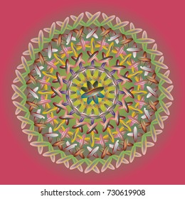 New colorful sewing mandala for design work.