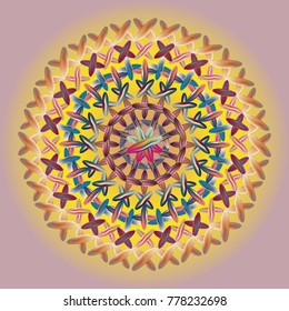 New colorful sewing mandala for design work.