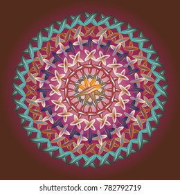 New colorful sewing mandala for design work.