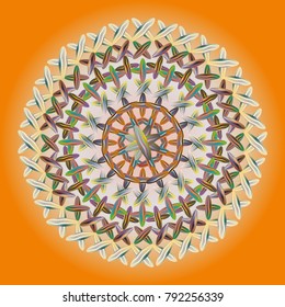 New colorful sewing mandala for design work.