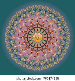 New colorful sewing mandala for design work.