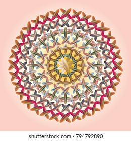 New colorful sewing mandala for design work.