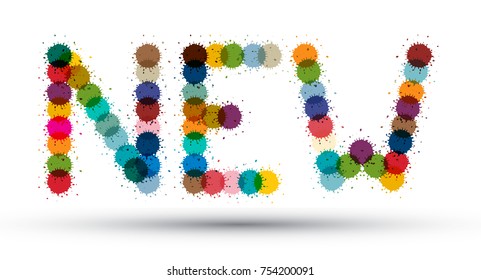 New. Colorful Splashes Symbol.