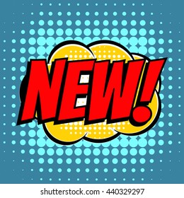 New comic book bubble text retro style