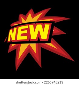 new, comics, icon, explosion vector illustration 
