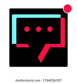 New Comment icon or message.Colors of the popular social network, flat design
