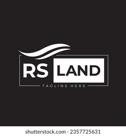 New Company Logo for land service. Illustration of a black-and-white label