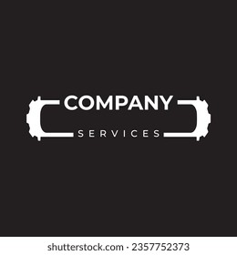 New Company Logo for a land service company. Illustration of a black-and-white label with text