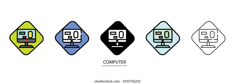 new Computer vector type icon
