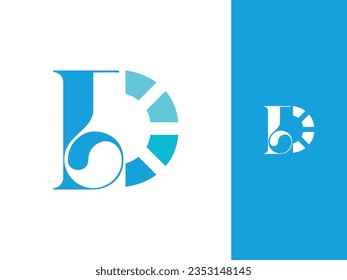 New Concept Blue Letter D Logo Template