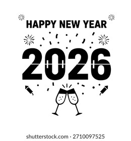New Concept of Number 2026 for the 2026 New Year Symbol and Sign. Happy New Year 2026 template design. 2026 logo number style. 