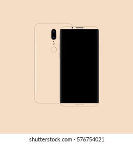 New concept phone designs gold and background gold color