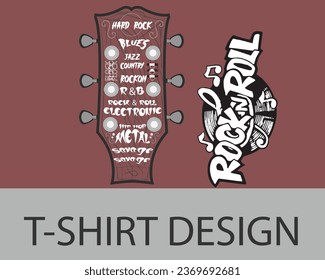 neues Concept Rock on Roll Music T-Shirt Design für Musikkonzert-Liebhaber