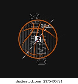 new concept vector illustration on the theme of basketball in New York City. Vintage design. lines background. Sport typography, t-shirt graphics, poster, banner, flyer, print and postcard,etc 