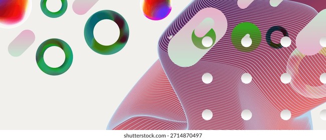 Nuevo Anuncio creativo fluido conceptual abstracto, colores de neón brillantes de moda con líneas dinámicas. Presentación, diapositivas para redes sociales o creativos
