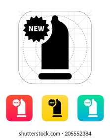 New Condom icon. Vector illustration.