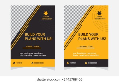 New construction flyer design print ready 