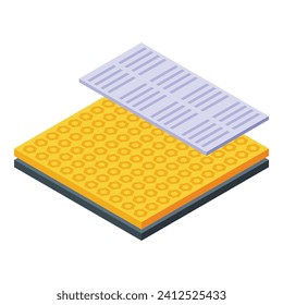 New construction of warm floor icon isometric vector. Thermic cooling. Electrical power