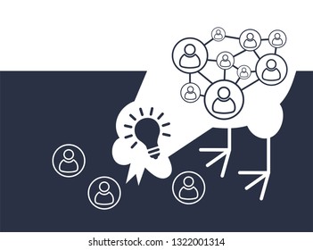 New contacts. Network business development. Icon.