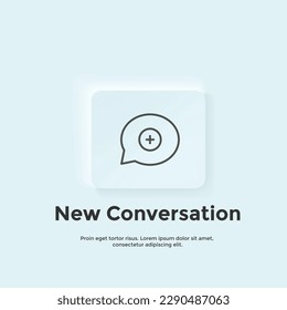 nuevo icono de línea de conversación, botón Estilo neumórfico. Diseño del icono de la interfaz de usuario del vector. Neumorfismo. Icono de línea de vector para negocios y publicidad