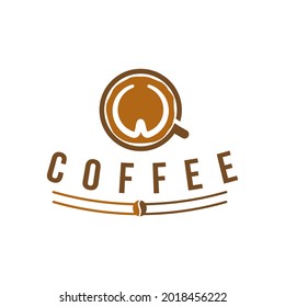 new cool cozy brown cup of drink coffee cafe logo design vector illustrations