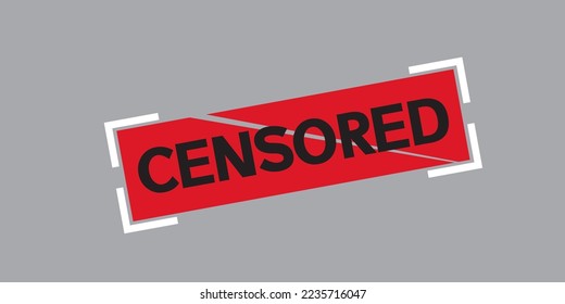 

new, cool, sensored logo red warning suitable for video or image design that is cropped or not public