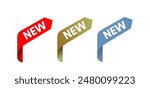 New - corner label, gold, red and blue	