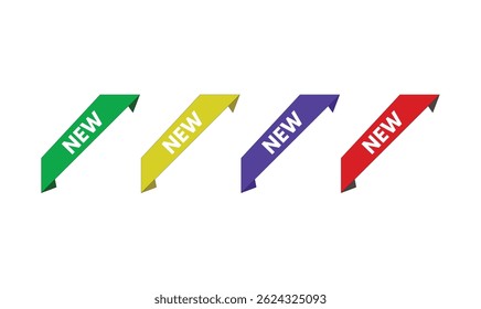Nuevo Vector de colección de diseño de etiqueta de esquina para su uso.