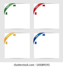 New corner ribbon on a white paper