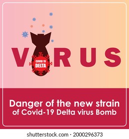 nuevo logo delta de cepa de virus corona, cobertura de peligro 19 nuevas ilustraciones vectoriales