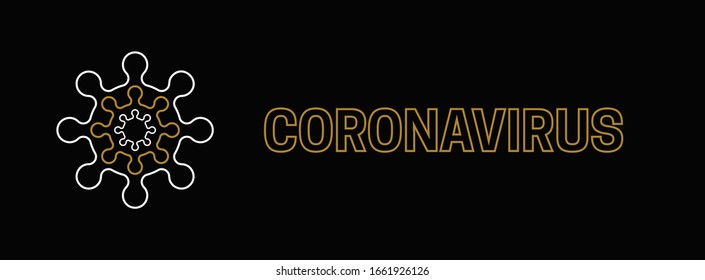 New Coronavirus 2019-nKoV. Originated in the Chinese city of Wuhan. On black background viral cell. Vector illustration
