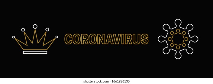 New Coronavirus 2019-nKoV. Originated in the Chinese city of Wuhan. On black background viral cell. Vector illustration