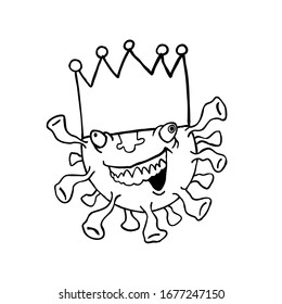 New Coronavirus (2019-nKoV),Funny sketch of coronavirus bacteria .Vector illustration