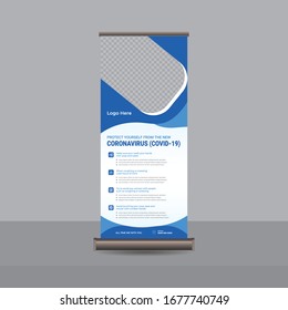 New Coronavirus ( COVID -19 ) Careful Roll Up Banner For All People