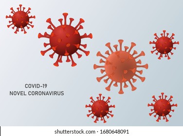 New Coronavirus. Covid Virus 19-NKP On A White Background. Coronavirus And Pandemic Virus Risk Concept.Vector Illustration