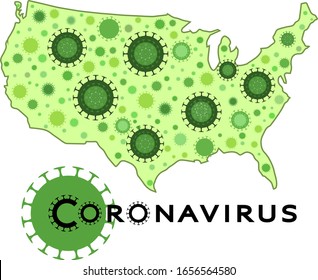 New coronavirus ncov illustration isolated, vector. The spread of coronavirus United States. The danger of the virus Americans