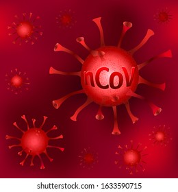 New Corona-virus on a red background.