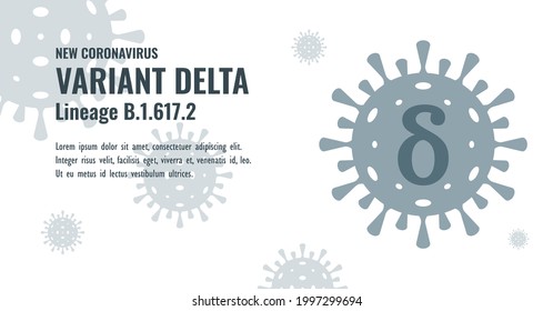 New Coronavirus or SARS-CoV-2 Variant Delta B.1.617.2 Illustration