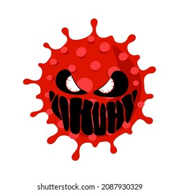 New coronavirus strain omicron. Mutated corona virus variant of COVID. Respiratory infection disease epidemic medical vector eps symbol on white background