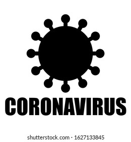 New Coronavirus symbol design. Icon of new infection epidemic disease. Vector logotype isolated on white background.