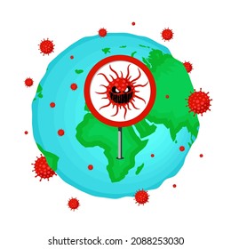 New coronavirus variant of COVID-19 strain omicron. World alert attack concept. Mutated corona virus outbreak and respiratory infection disease epidemic. Vector eps banner