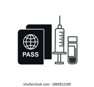 new coronovirus vaccine banner, vector. Medicated ampoule and syringe. Vaccination concept. Injection syringe needles. Medical equipment. Healthcare, hospital and medical diagnosis. Flat style vector 