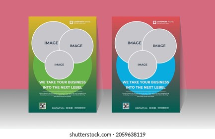 New Corporate Business Flyer Design, Travel Brochure Design, Real State A4 Template, Vector Illustration
