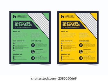 New Corporate Flyer Template | CMYK | US Letter | Print Ready | 0.125 Bleed
