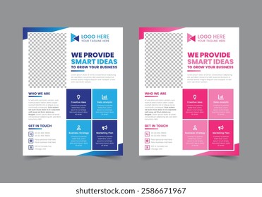 New Corporate Flyer Template | CMYK | US Letter | Print Ready | 0.125 Bleed
