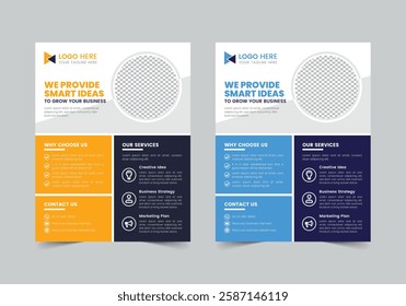 New Corporate Flyer Template | CMYK | US Letter | Print Ready | 0.125 Bleed