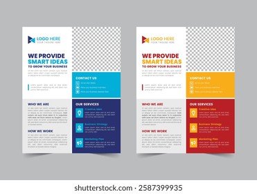 New Corporate Flyer Template | CMYK | US Letter | Print Ready | 0.125 Bleed